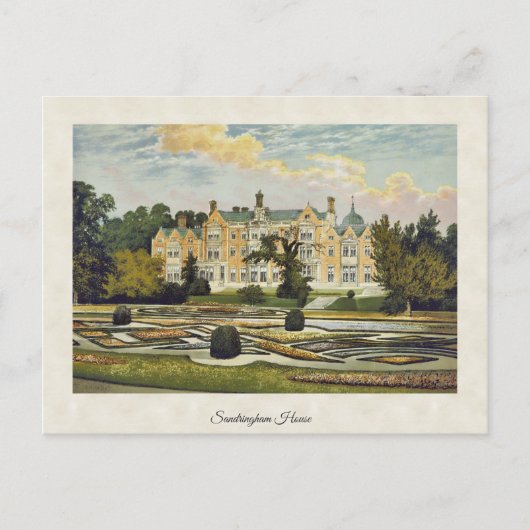 Carte Postale Vintage Sandringham House Norfolk Angleterre (Devant)