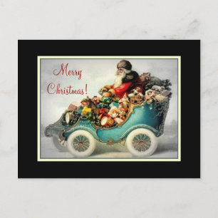 Carte postale Vintage Santa Car Sleigh