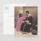 Carte postale vintage Santa Claus Pere Noel & Ange (Devant / Derrière)