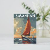 Carte Postale Vintage Savannah Travel (Debout devant)
