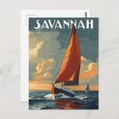Carte Postale Vintage Savannah Travel (Devant / Derrière)