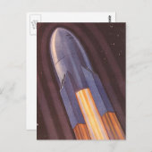 Carte Postale Vintage Science Fiction Space Ship Rockets (Devant / Derrière)