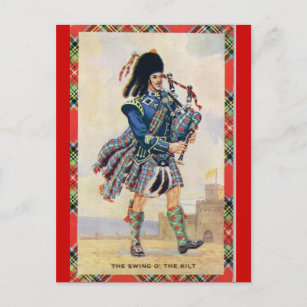 Carte Postale Vintage Scotland, Follow the Bagpipes