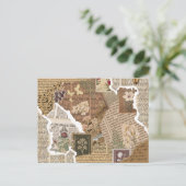 Carte Postale Vintage Scrapbook Collage Antique Ephemera Aesthet (Debout devant)