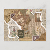 Carte Postale Vintage Scrapbook Collage Antique Ephemera Aesthet (Devant)