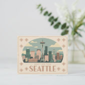 Carte postale vintage Seattle | Salutations de Sea (Debout devant)