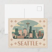 Carte postale vintage Seattle | Salutations de Sea (Devant / Derrière)