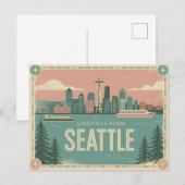 Carte postale vintage Seattle | Salutations de Sea (Devant / Derrière)