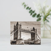 Carte Postale Vintage Sepia London Tower Bridge (Debout devant)