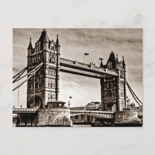 Carte Postale Vintage Sepia London Tower Bridge (Devant)