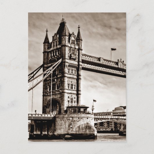Carte Postale Vintage Sepia London Tower Bridge (Devant)