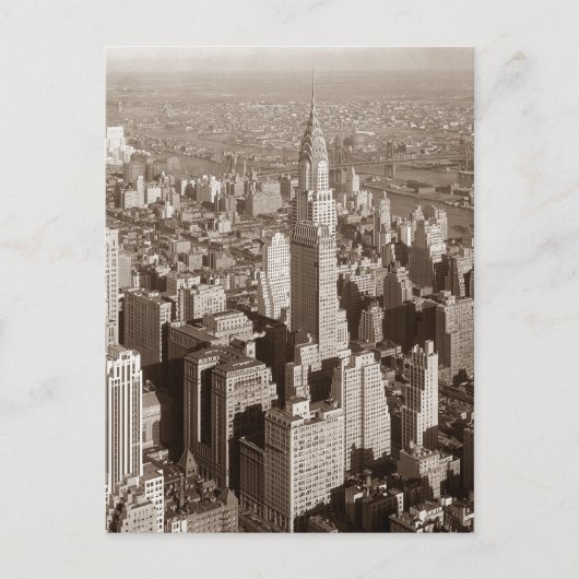 Carte Postale Vintage Sepia Tone New York (Devant)