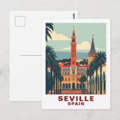 Carte Postale Vintage Seville, Spain Cathedral Travel (Devant / Derrière)