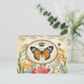 Carte postale vintage Shabby Chic Butterfly (Debout devant)