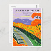 Carte Postale Vintage Shenandoah National Park Travel Virginie (Devant / Derrière)
