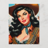 Carte Postale Vintage Sheriff Pin-up (Devant)