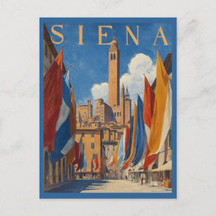 Carte Postale Vintage Siena Italie Voyage