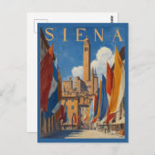 Carte Postale Vintage Siena Italie Voyage (Devant / Derrière)