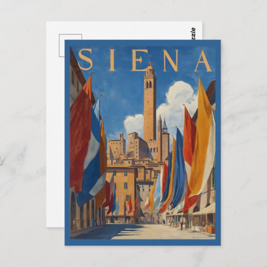 Carte Postale Vintage Siena Italie Voyage (Devant / Derrière)