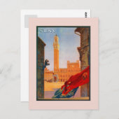 Carte Postale Vintage Siena publicité de voyage italienne (Devant / Derrière)