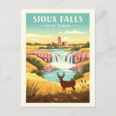 Carte Postale Vintage Sioux Falls Dakota du Sud (Devant)
