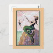 Carte Postale Vintage Sirène romantique (Devant / Derrière)