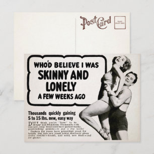 Carte postale vintage Skinny et Lonely Advertiseme