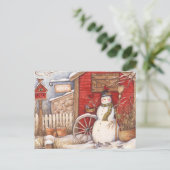 Carte Postale Vintage Snowman (Debout devant)