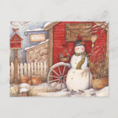 Carte Postale Vintage Snowman (Devant)