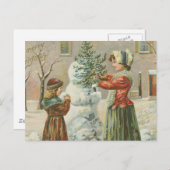 Carte Postale Vintage Snowman (Devant / Derrière)