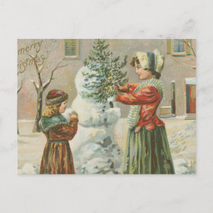 Carte Postale Vintage Snowman