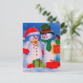 Carte Postale Vintage Snowman (Debout devant)