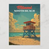 Carte Postale Vintage South Beach Miami (Devant)