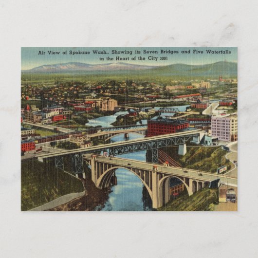 Carte Postale Vintage, Spokane, Washington (Devant)