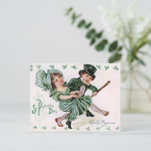 Carte postale vintage St. Patrick's Day (Debout devant)