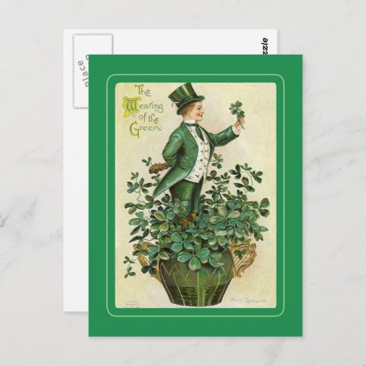 Carte postale vintage St Patrick's Day (Devant / Derrière)