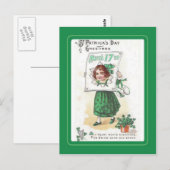 Carte postale vintage St Patrick's Day (Devant / Derrière)