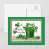 Carte postale vintage St Patrick's Day (Devant / Derrière)