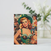 Carte Postale Vintage St. Patrick's Day Pin Up (Debout devant)