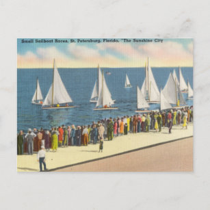Carte Postale Vintage, St. Petersburg Floride, Course en bateau
