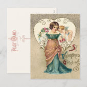 Carte postale vintage St. Valentine Greeting (Devant / Derrière)