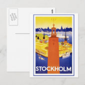 Carte Postale Vintage Stockholm Suède (Devant / Derrière)