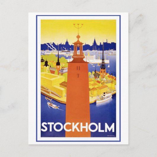 Carte Postale Vintage Stockholm Suède (Devant)