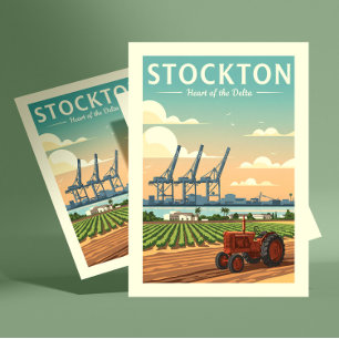 Carte Postale Vintage Stockton Californie