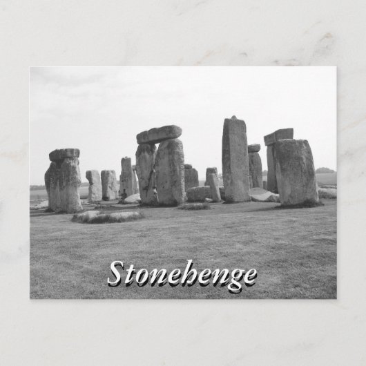 Carte postale vintage Stonehenge en noir et blanc (Devant)