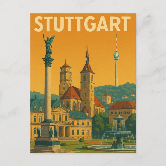 Carte Postale Vintage Stuttgart Allemagne (Devant)