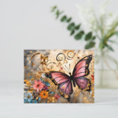 Carte Postale Vintage Style Butterfly # 1 (Debout devant)