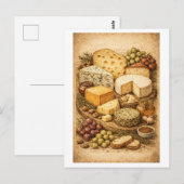 Carte Postale Vintage-Style Cheese Board (Devant / Derrière)