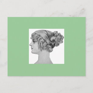 Carte postale vintage style cheveux 1900