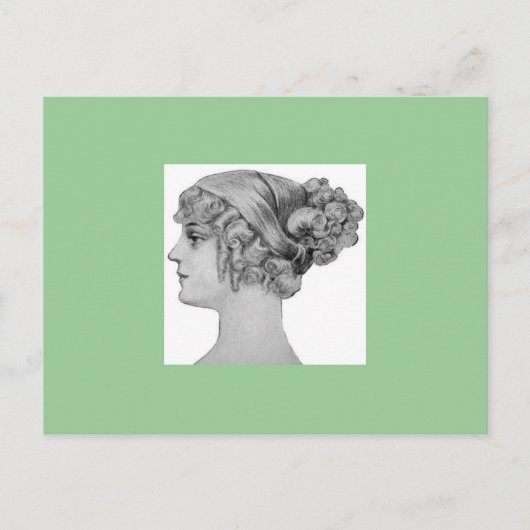 Carte postale vintage style cheveux 1900 (Devant)